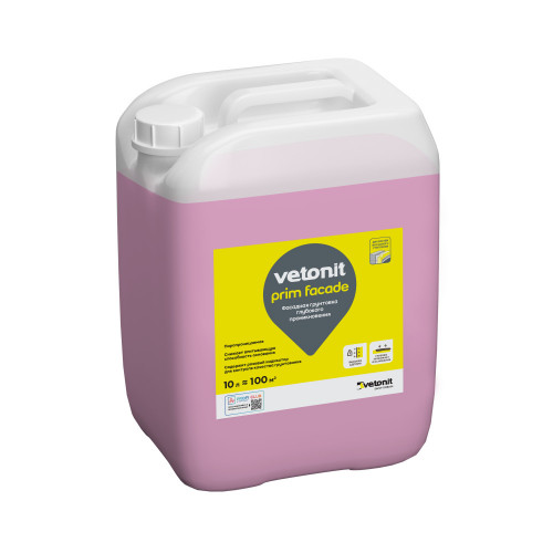 Грунтовка фасадная для укрепления основания Vetonit prim facade, 10л