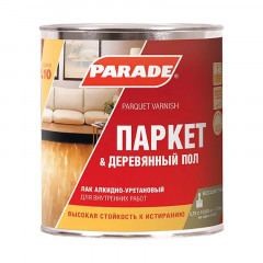 Лак паркетный алкидно-уретановый CLASSIC L10 полуматовый 0,75 л. PARADE