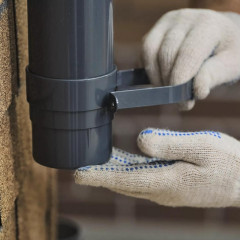 Муфта водосточной трубы ПВХ, Серый Оптима Технониколь 066400