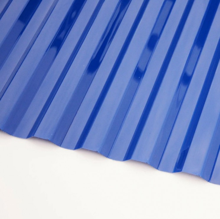 Профилированный поликарбонат трапеция 2000х1050х1,3мм (синий матовый) Юг-Ойл-Пласт