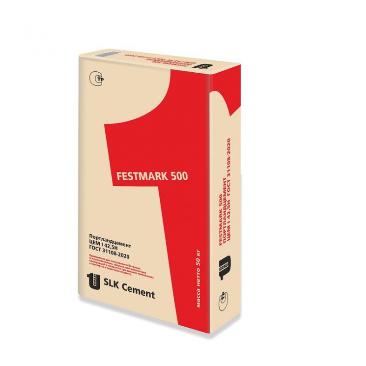 Цемент I 42,5 Н, 50кг Сухой Лог (Красный мешок Festmark 500) 35шт/пал