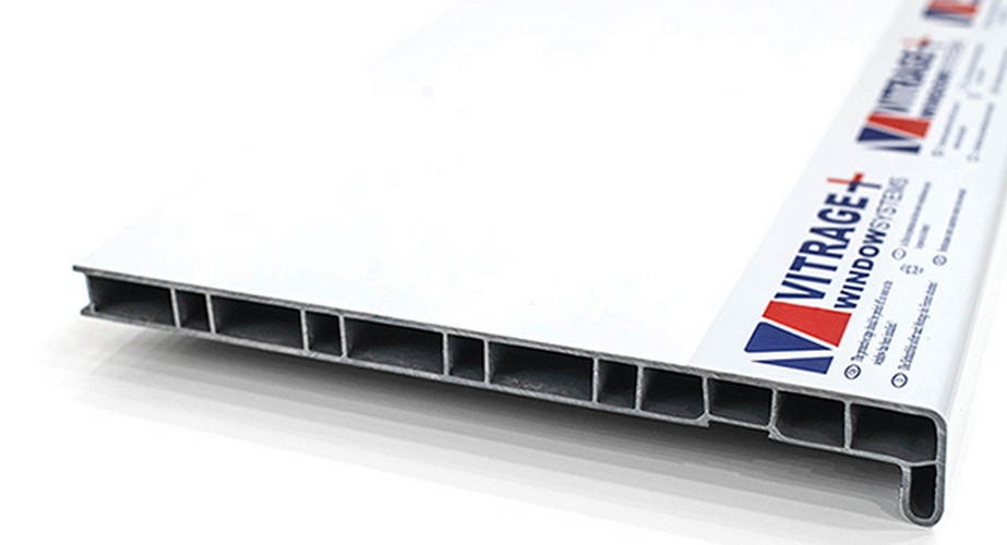 Подоконник ПВХ белый Витраж Плюс 350мм, резка в размер