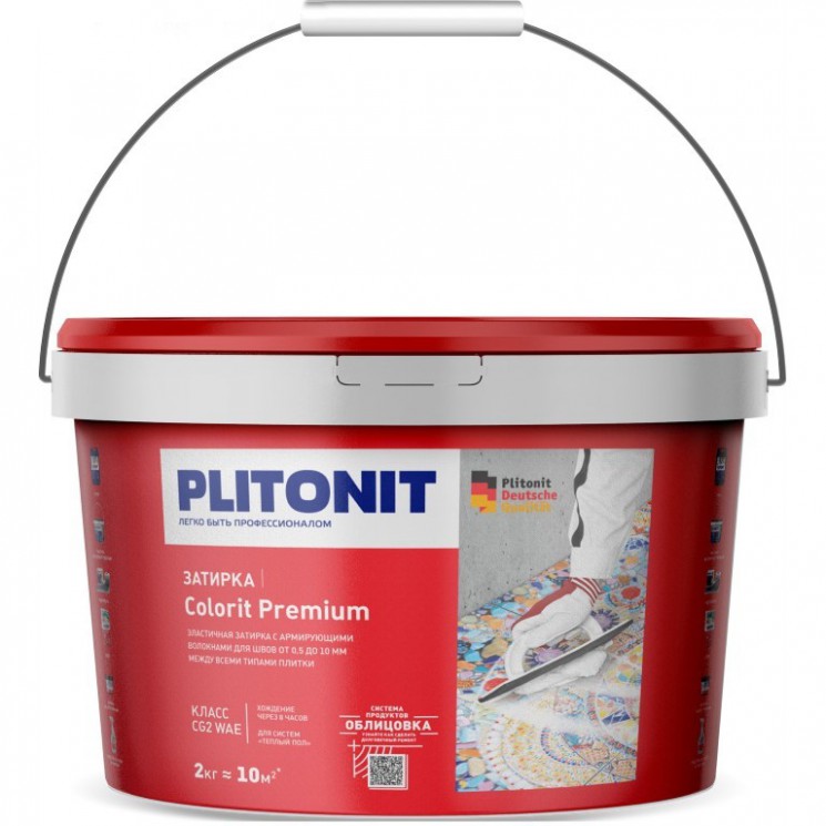 Затирка Plitonit Colorit Premium Белый, для швов 0.5-13мм, 2кг