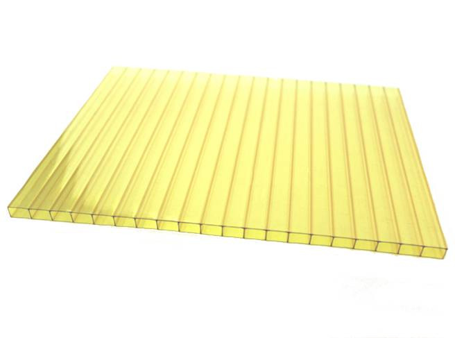 Сотовый поликарбонат 4мм Желтый 2,1х6м Соталюкс 0,48кг/м2