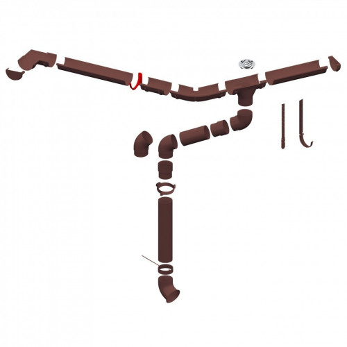 Кронштейн желоба металлический для ПВХ, шоколад Grand Line Standart