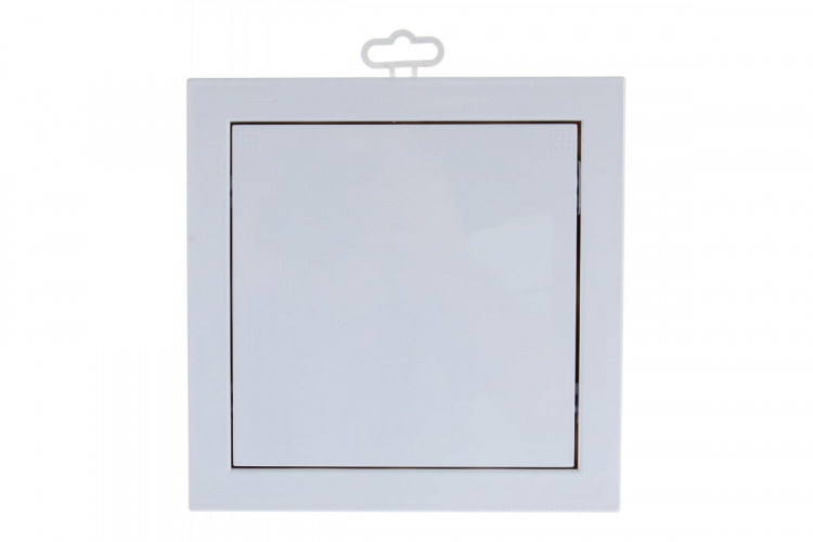 Люк-дверца ревизионный 218х218мм пластиковый нажимной с фланцем 196х196мм