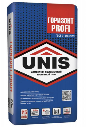 Наливной пол Unis Горизонт PROFI цементно-полимерный 20кг