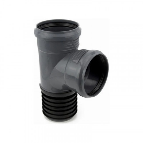 Тройник переходной на чугун 110х110мм с манжетой полипропилен