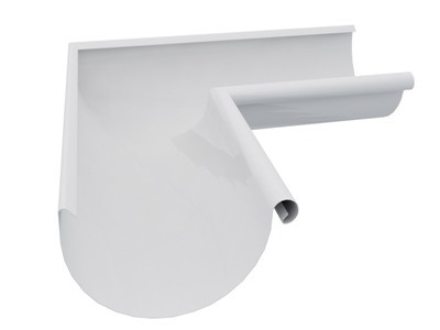 Угол желоба внутренний металлический белый d=125