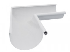 Угол желоба внутренний металлический белый d=125
