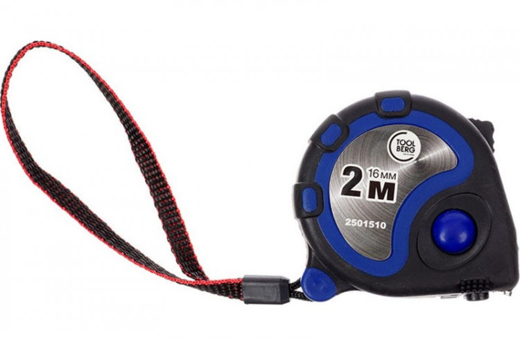 Рулетка обрезиненный корпус 2м*16мм, три фиксатора, магнит T4P 2501510