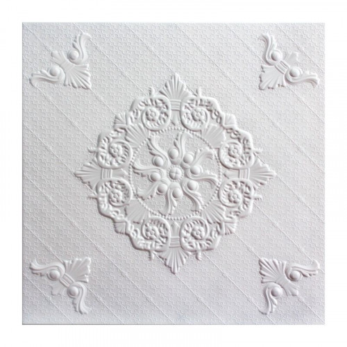 Плита потолочная Solid 500х500, С2059 белая, пенополистирол, 8шт/2м2/уп