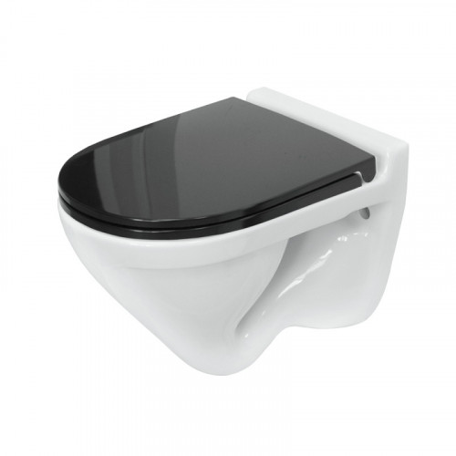 Унитаз подвесной Аттика Black DM 495х345х400мм, прямой выпуск SANITA LUXE