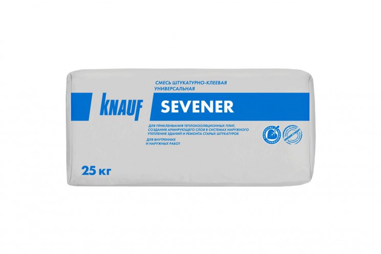Штукатурно-клеевая смесь Knauf Sevener для теплоизоляции, 25кг