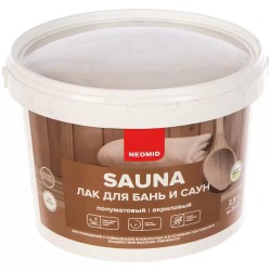 Лак акриловый для бань и саун Sauna Neomid 2.5 л
