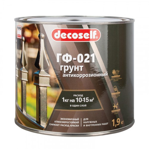 Грунт ГФ-021 Decoself Pufas, красно-коричневый 1,9 кг
