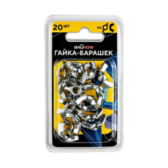 Гайка барашковая М6 сталь 5, оцинкованная DIN315 Bauhow 20шт.
