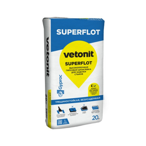 Шпаклевка гипсовая Gyproc Superflot армированная 20кг