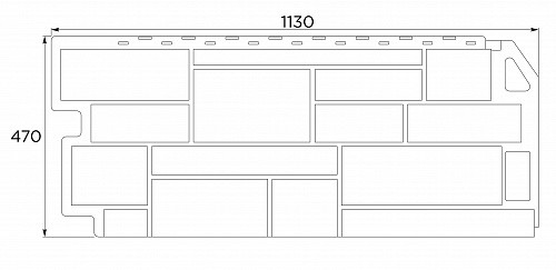 Фасадная панель Камень 443х1001мм, мелованный белый FineBer