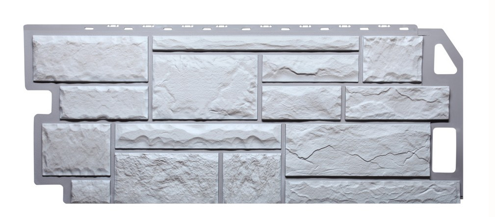 Фасадная панель Камень 443х1001мм, мелованный белый FineBer