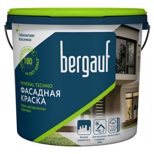 Краска фасадная акриловая Bergauf Mineral Techno U база А 18л/26,3кг