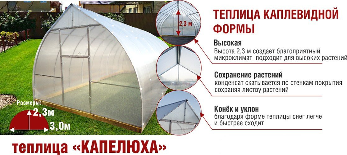 Теплица каркас "Капелюха" 3х8х2,3 м (ШхДхВ) труба оцинкованная 20х20 мм, без окраски