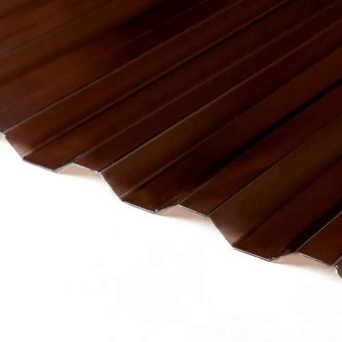 Профилированный поликарбонат трапеция МП/С-21 2000х1050х0,8мм (бронза прозрачная) Пластилюкс