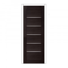 Дверь из экошпона без механизма замка (в комплекте) "Канзас" М9 со стеклом венге Олови