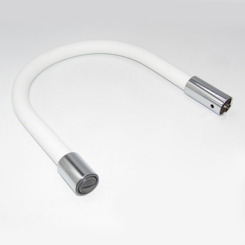 Излив гибкий для смесителя белый Frap W03