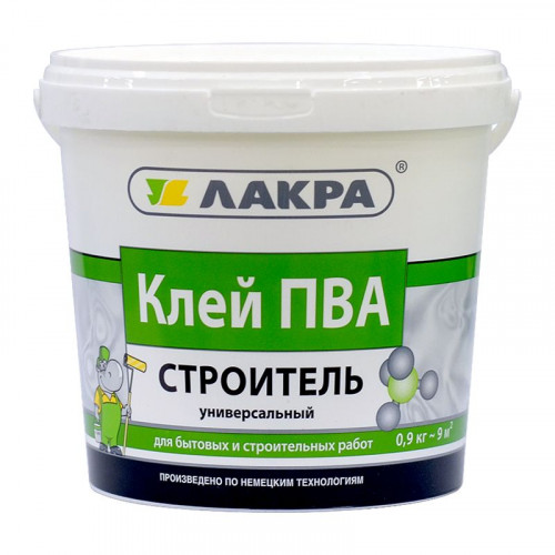 Клей ПВА универсальный Строитель 0,9 кг, ЛАКРА