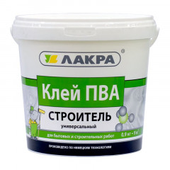 Клей ПВА универсальный Строитель 0,9 кг, ЛАКРА
