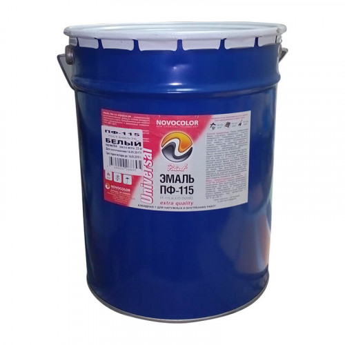 Эмаль ПФ-115 белая глянцевая 25кг Novocolor Universal