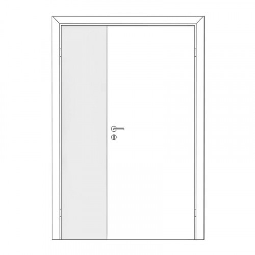 Дверь полотно ответное М3х21 345х2050мм с притвором, с фурнитурой, крашенное Белое Олови