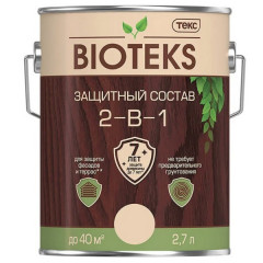 Антисептик защитный лессирующий 2-в-1 Махагон Биотекс (Bioteks) 2.7л