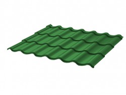 Металлочерепица Стандарт 0.4, 1180мм, 350/14, ПЭ RAL6002 зеленый лист