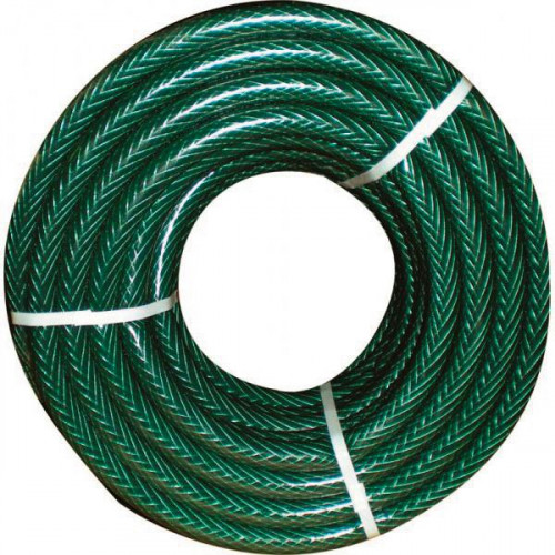 Шланг поливочный ПВХ ЛЮКС армированный ,зеленый, 3-х слойный, 1,85мм, D 1/2", 25м