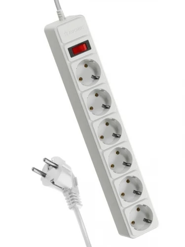 Удлинитель с сетевым фильтром 6х3м с заземлением, c индикатором 16А IP20 Космос FKsm3m-6g(W)