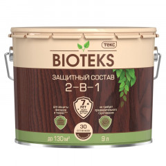 Антисептик защитный лессирующий 2-в-1 Махагон Биотекс (Bioteks) 9л
