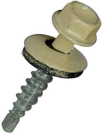 Саморез 4,8х35 кровельный сверло, RAL 1014, бежевый, 1 шт.