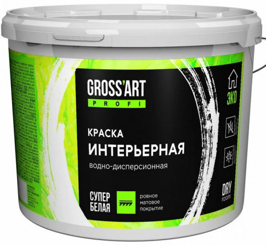 Краска ВД интерьерная Gross'art Profi супербелая 3 кг