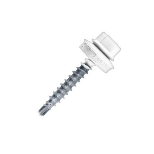 Саморез 4,8х70 кровельный сверло, RAL 9003, белый, 1 шт