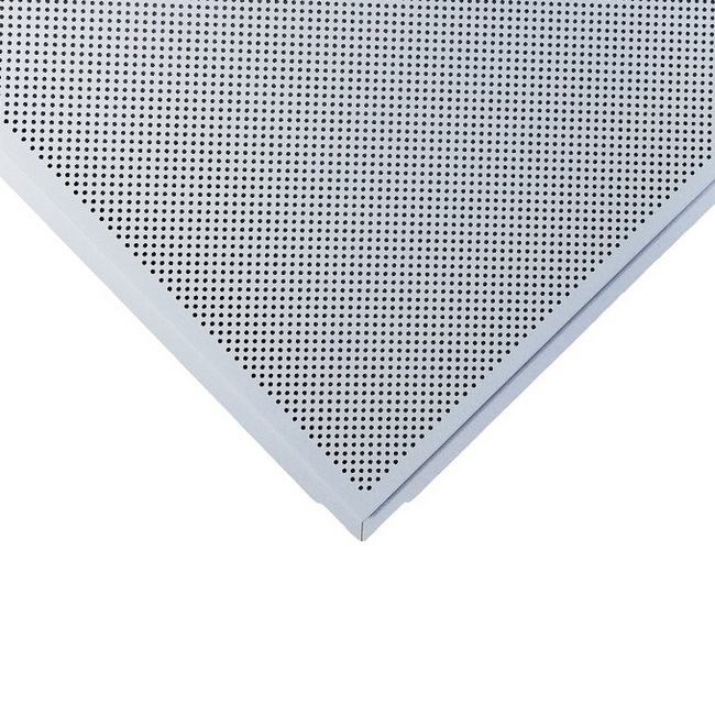 Плита потолочная кассетная 600х600мм Tegular 45 перфорированная алюминиевая белая (0,3мм)