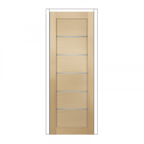 Дверное полотно из экошпона без механизма замка "Канзас" М7 со стеклом дуб беленый Олови