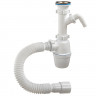 Сифон с отводом, с гибкой трубой 1 1/2х40, 40х40/50мм с отводом Санпласт