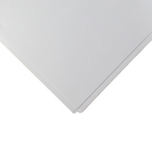 Плита потолочная кассетная 600х600мм Line алюминиевая белая Cesal