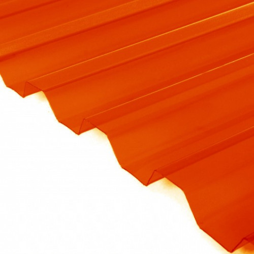 Поликарбонат трапеция МП/С-21 2000х1051х1,3мм (Оранжевый) Новаттро СафПласт