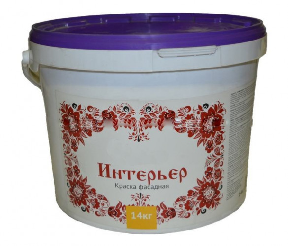 Краска фасадная белая Интерьер 14 кг