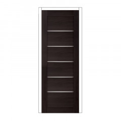 Дверное полотно из экошпона без механизма замка "Канзас" М7 со стеклом венге Олови