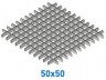 Грильято профиль направляющий 600мм, ячейка 50*50мм алюминий Металлик серебристый Эконом