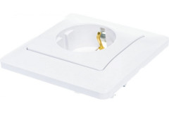 Розетка одноместная белая с заземлением 16А, Glossa GSL000142